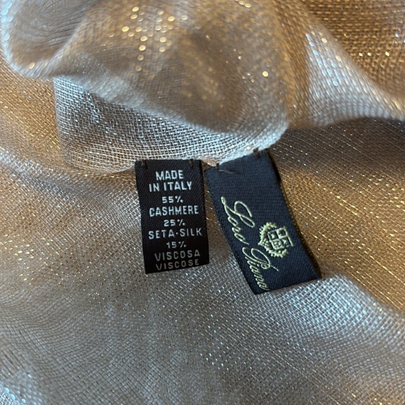 LORO PIANA beige Embroidered Cashmere & Silk Scarf - Picture 11 of 11